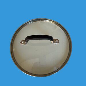 Simply Calphalon Round Glass Lid with Black Handle